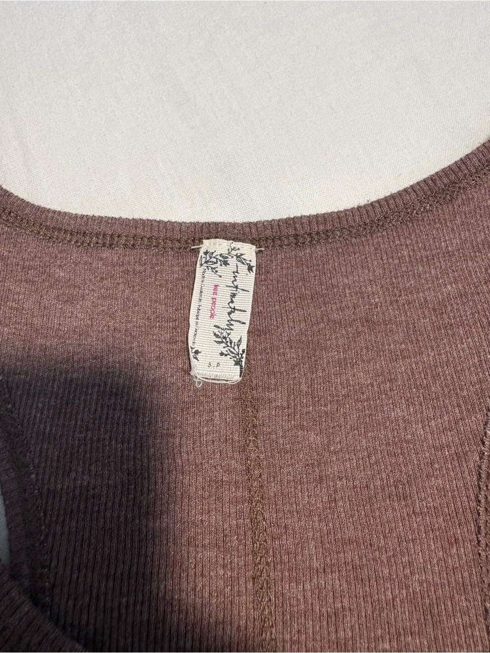 Free People Ribbed Brown Racerback Crop Tank - Picture 2 of 2